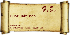 Fusz Dénes névjegykártya