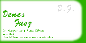 denes fusz business card
