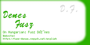 denes fusz business card